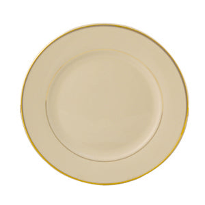 Plate, Dinner Ivory w/ Gold Trim