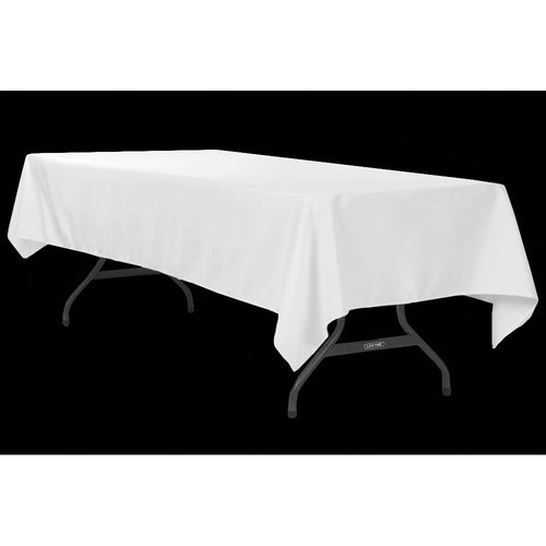 WHITE POLYESTER TABLECLOTH 60X120 in.