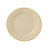 Progressive Pro. 6 1/2 in. Wide Rim, Ivory w/Gold Band Dinner Plate