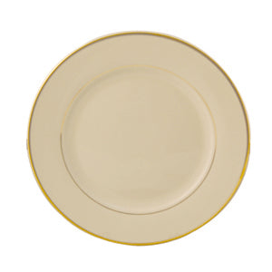 Progressive Pro. 10 3/4 in. Wide Rim, Ivory w/Gold Band Dinner Plate