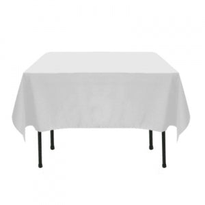 WHITE POLYESTER TABLECLOTH 72X72 in.